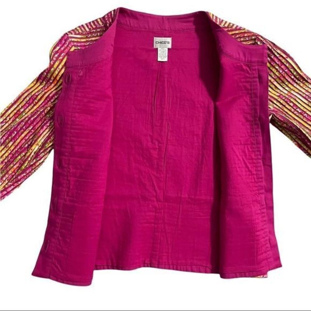 Chico's‎ Annabelle Pink Striped Blazer Sugarberry Dream Size 0 (4) - Picture 10 of 13